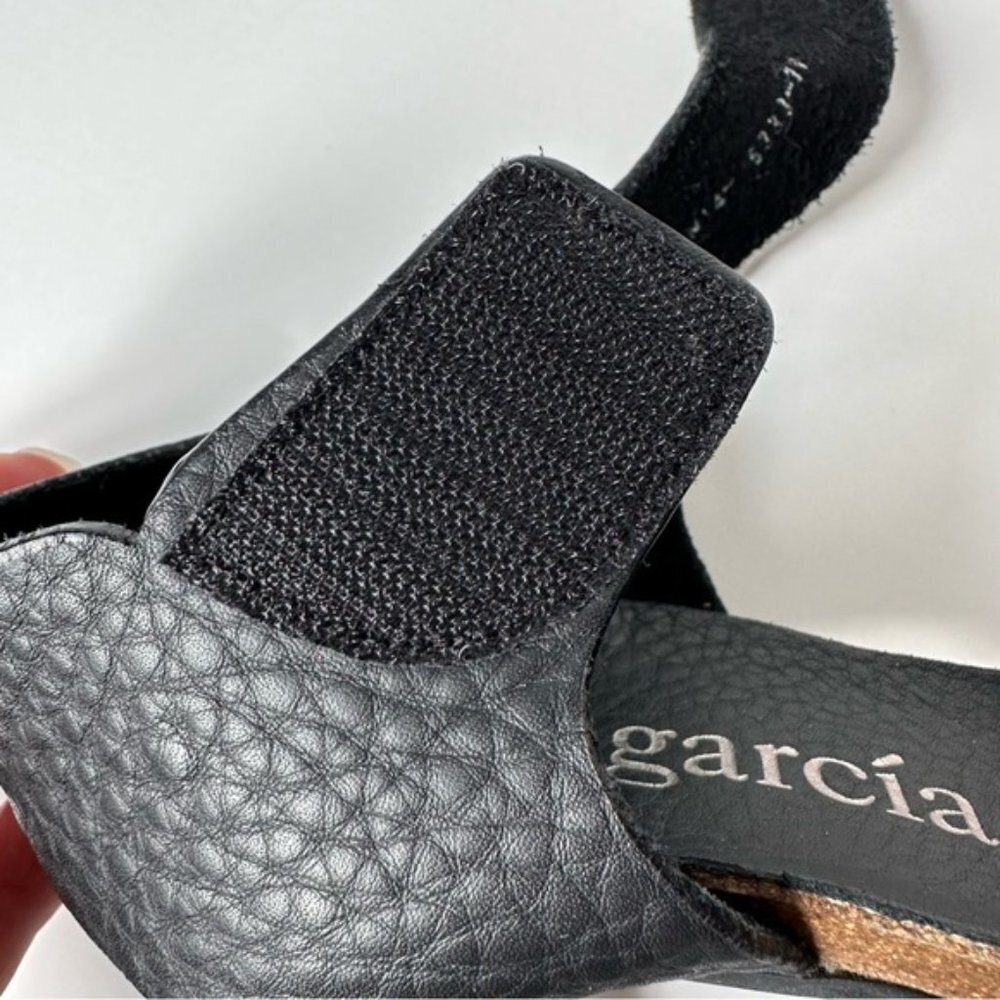 Pedro Garcia Black Pebbled Leather Sandals 4.25 Inch Heel - Size EU 39 (US 8) - Picture 8 of 17